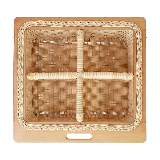 Wicker Rectangular Basket For Modular Kitchen For Vegetables And Fruits Storage (Size: 22.25 W Inches Including Channel) (22.25" W X 20" L X 8" H(Sing
